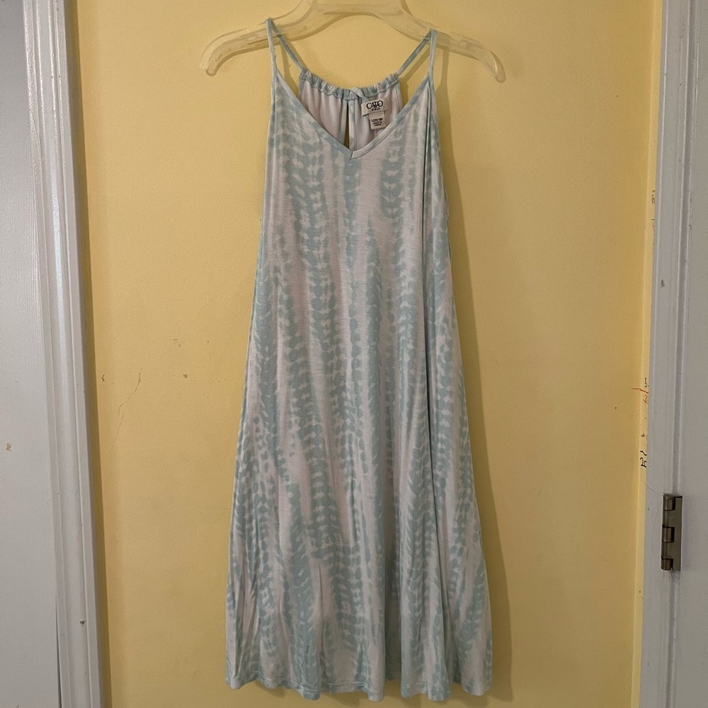 Turquoise and White Tie-Dye Dress